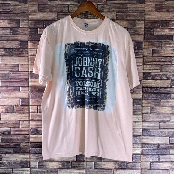 Unisex Distressed Gildan Large Johnny Cash T Shirt - Picture 1 of 9